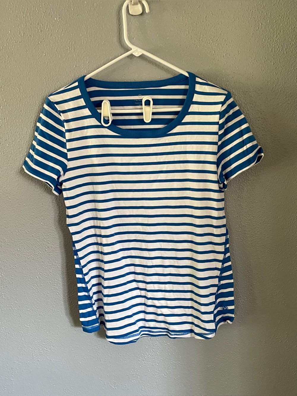 Talbots Blue and White Striped T Shirt Womens Size M